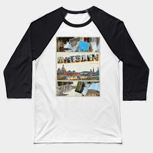 Greetings from Dresden retro vintage style retro souvenir Baseball T-Shirt